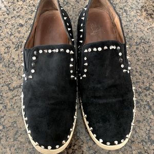 Christian Louboutin
Black Suede Spike Pik Boat Slip On Sneakers Size 10